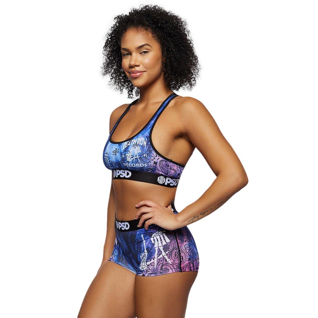 PSD Underwear Womens Deathrow LA Dye Sports Bra Blue