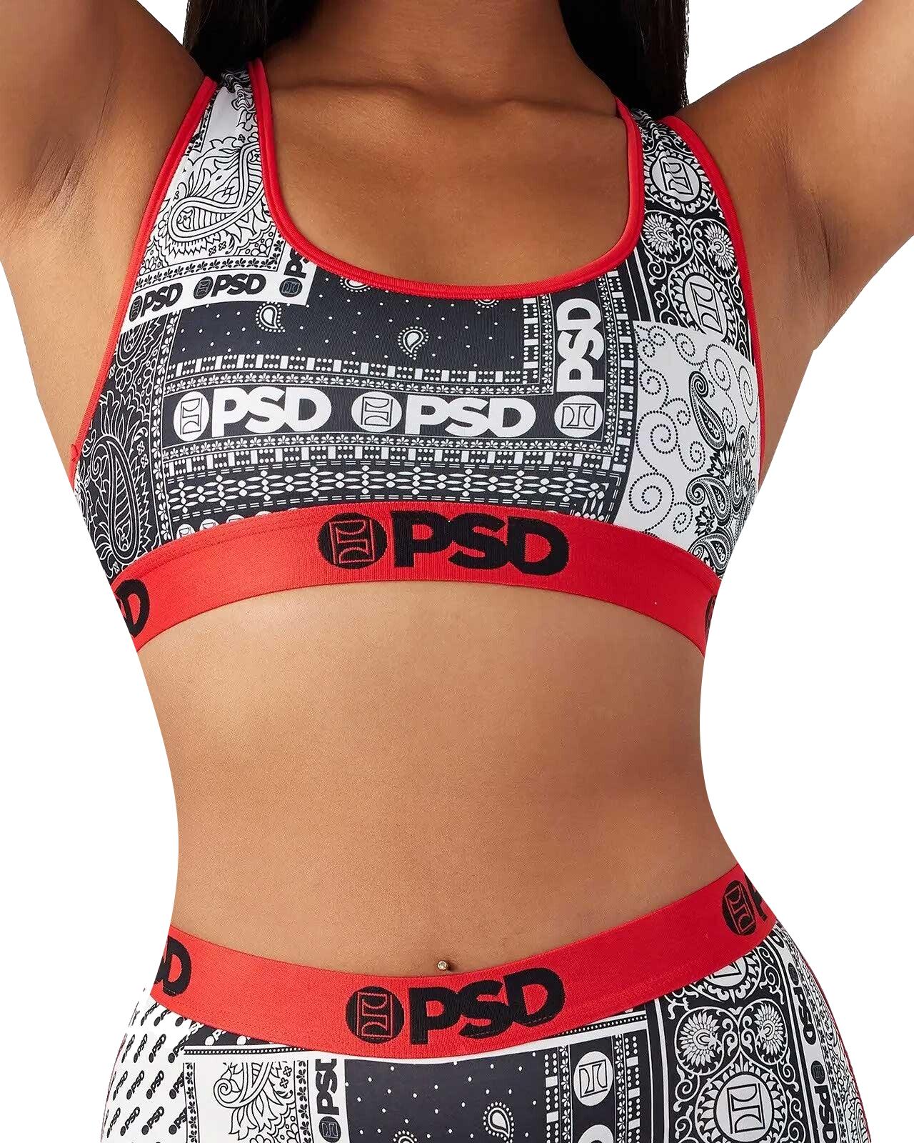 PSD Womens Infrared Patchwork Sports Bra Multi