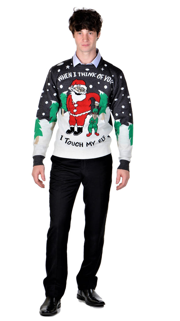 elf ugly christmas sweater Heather Charcoal