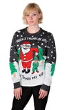 santa ugly christmas sweaters with elf for girls Heather Charcoal