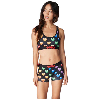 Black/Rainbow Hearts