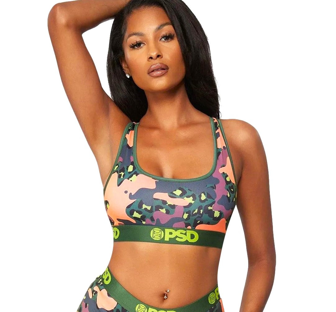  PSD Womens Powerpuff Camo Sports Bra