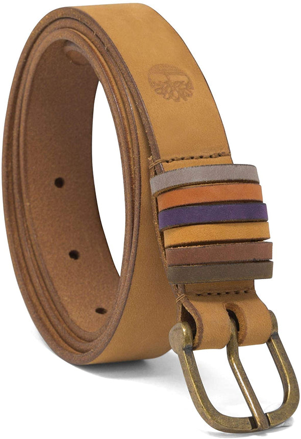Timberland Womens Casual Leather Belt 25MM Rainbow Keeper