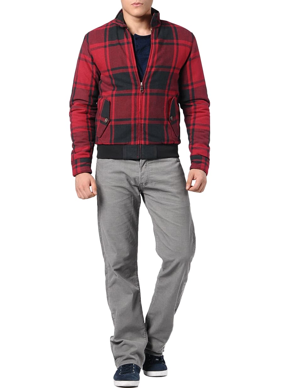 Levi's red plaid jacket top