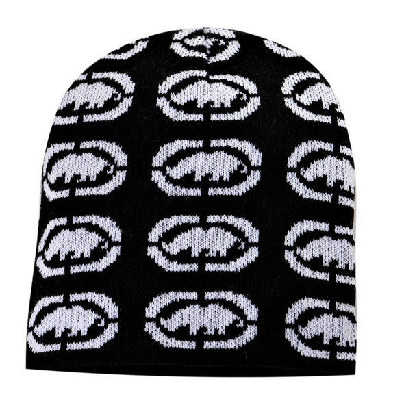 Ecko Unltd Beanie Knit Hat with Rhino Logo Allover