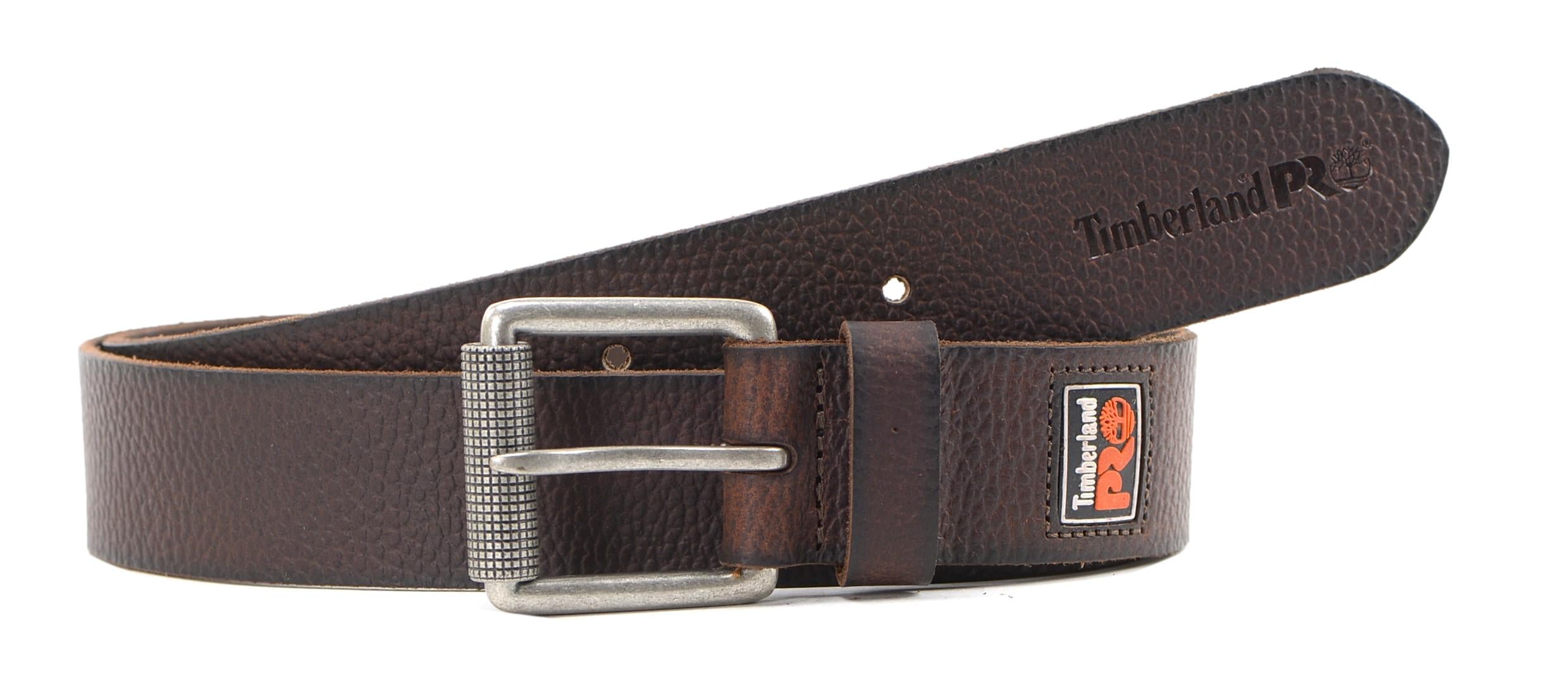 Timberland PRO Men's 38mm Genuine Top Grain Leather Rubber Patch Belt