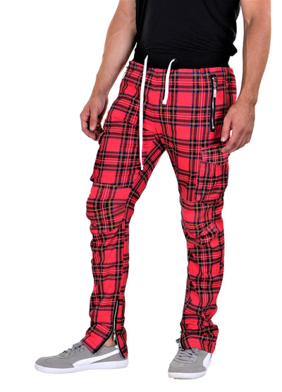 BKYS Men's Sweetdream Plaid Cargo Pants