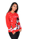 ugly christmas sweater snowman red girl