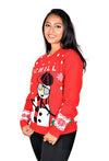 snowman ugly christmas sweater red girl