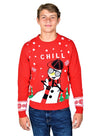 ugly christmas sweater snowman red boy