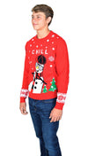 snowman ugly christmas sweater red boy