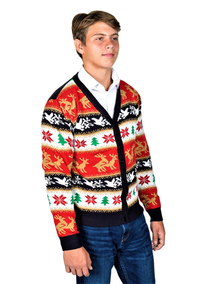 reindeer ugly christmas cardigan boy multicolor