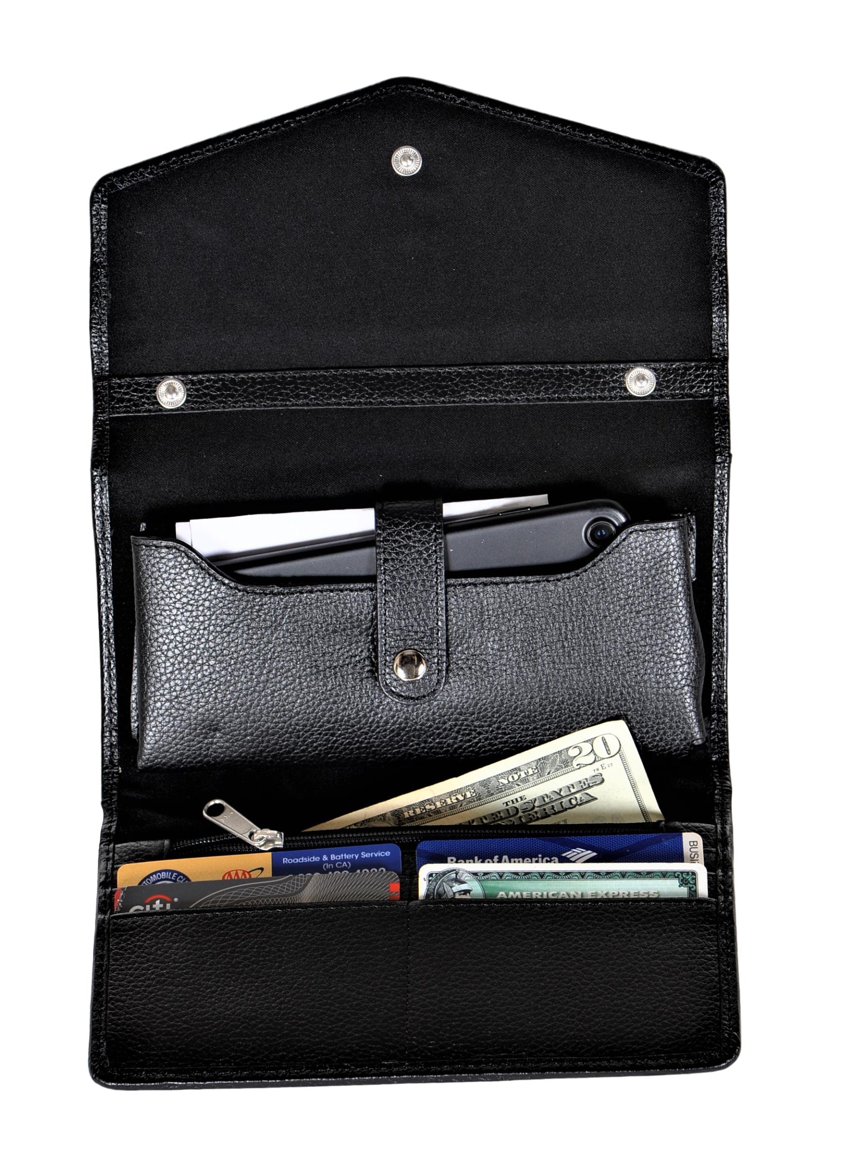 Timberland Womens RFID Leather Wallet Phone Bag with Crossbody Strap