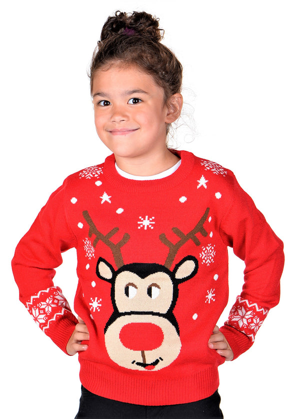 RUDOLPH UGLY CHRISTMAS SWEATER for children red