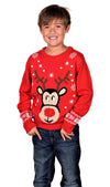 RUDOLPH UGLY CHRISTMAS SWEATER for children red for boys