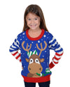 ugly christmas sweater rudolph the king for children Navy Blue