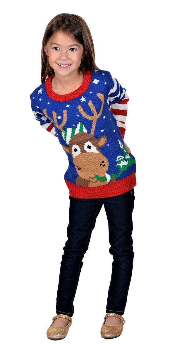 rudolph ugly christmas sweater for little girls