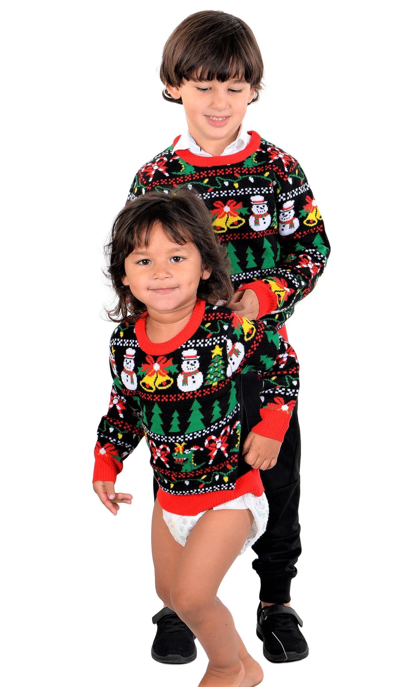 SoCal Look Boys Ugly Christmas Sweater Snowman T-Rex Candy Pullover Bl