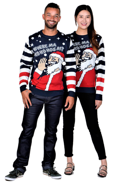 ugly christmas sweater funny Navy Blue