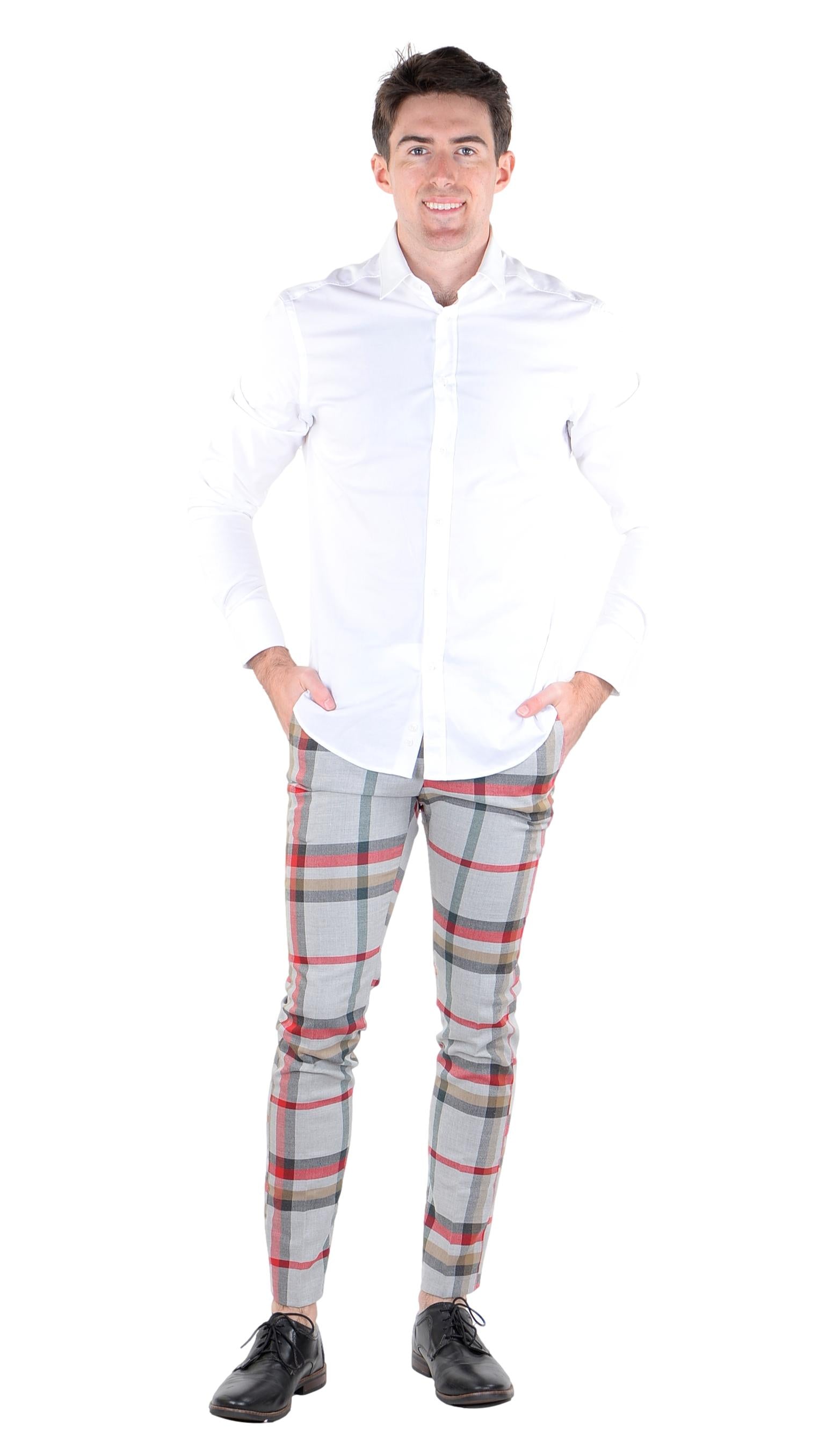 SoCal Look Men's DJ Plus All Over Check Pattern Dress Pant Grey socallook.com SoCal Look Men's DJ Plus All Over Check Pattern Dress Pant Grey socallook.com