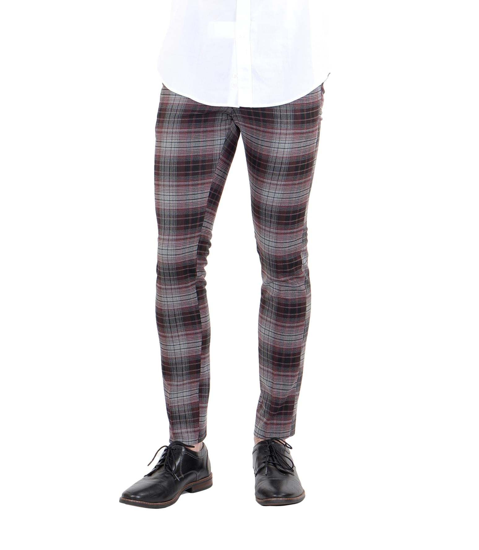 SoCal Look Men's DJ Plus All Over Check Pattern Dress Pant Burgundy socallook.com SoCal Look Men's DJ Plus All Over Check Pattern Dress Pant Burgundy socallook.com