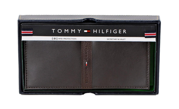 Tommy Hilfiger Men's Leather Ranger RFID Checkbook Secretary Wallet